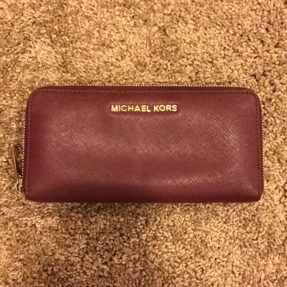 Michael Kors Handbags - Burgundy Michael Kors Wallet